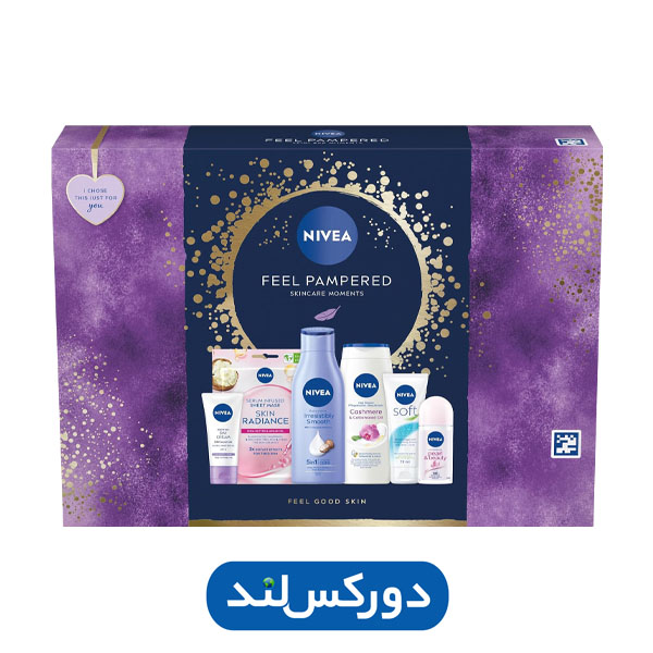 پک هدیه نیوآ – مناسب تولد و هدیه عاشقانه پک هدیه مراقبت پوست نیوآ – شامپو، لوسیون و کرم نرمکننده